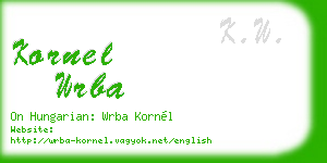 kornel wrba business card